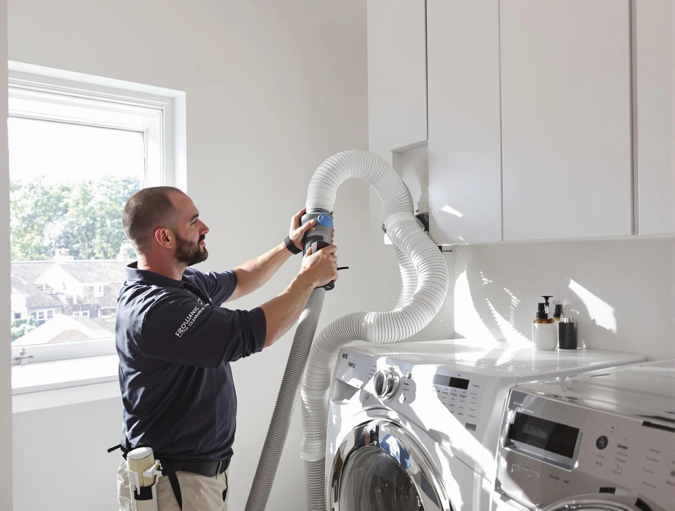Certified West Bountiful Dryer Vent Cleaning technician performing dryer vent cleaning in West Bountiful