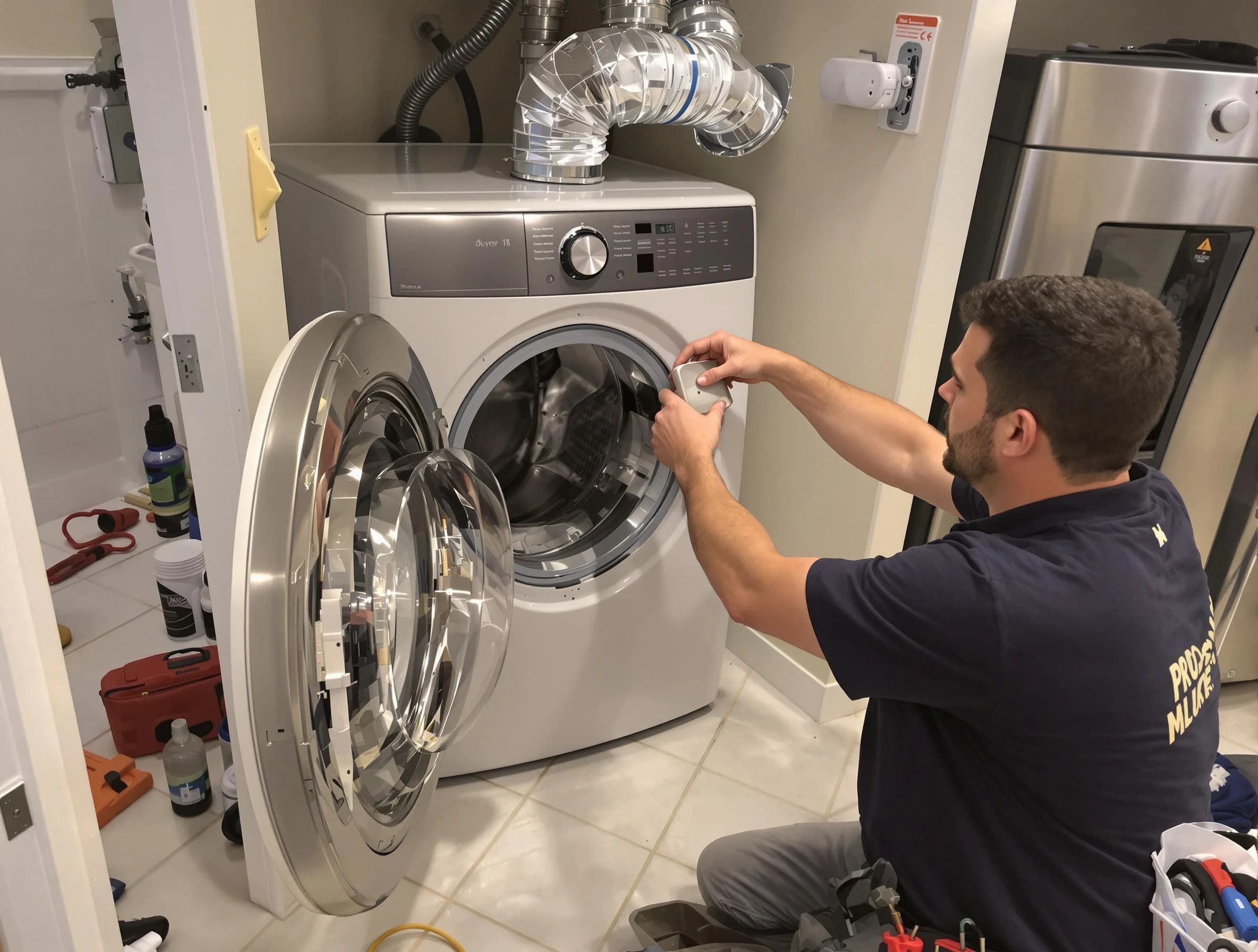 West Bountiful Dryer Vent Cleaning technician performing precise dryer vent hose installation in West Bountiful
