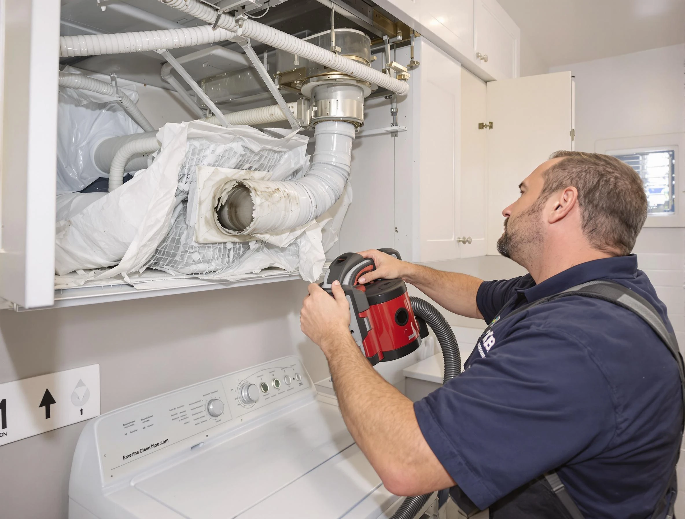 West Bountiful Dryer Vent Cleaning technician performing professional exhaust vent cleaning at a residential property in West Bountiful